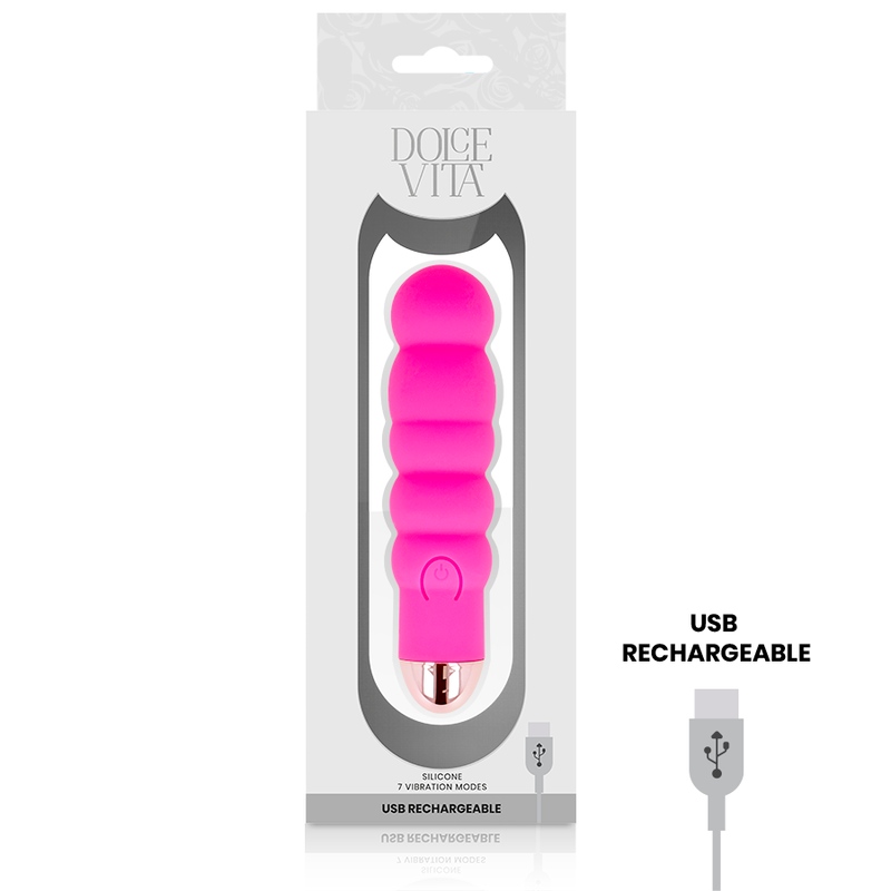 DOLCE VITA - VIBRATEUR RECHARGEABLE SIX ROSE 7 VITESSES - 7eme ciel