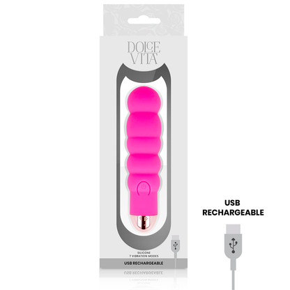 DOLCE VITA - VIBRATEUR RECHARGEABLE SIX ROSE 7 VITESSES - 7eme ciel