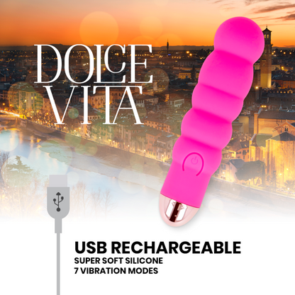 DOLCE VITA - VIBRATEUR RECHARGEABLE SIX ROSE 7 VITESSES - 7eme ciel