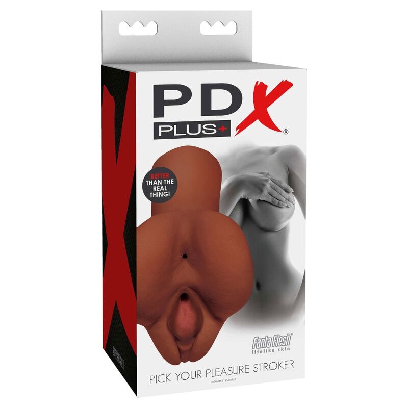 PDX PLUS - MASTURBATEUR DOUBLE MARRON CHOISISSEZ VOTRE PLAISIR - 7eme ciel
