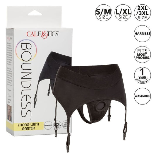 CALEXOTICS - BOUNDLESS STRING AVEC JARRETIÈRE L/XL - 7eme ciel
