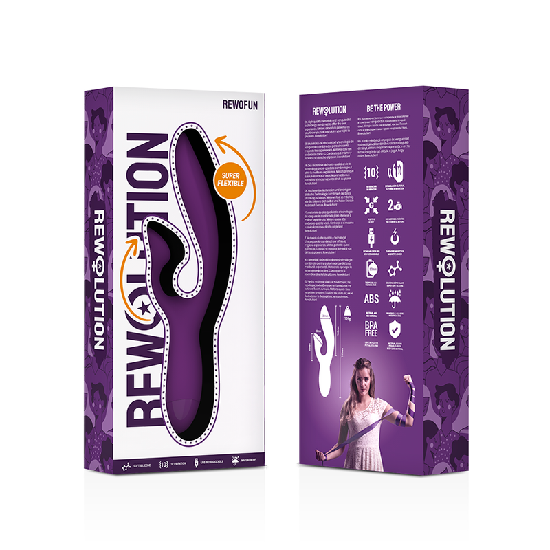 REWOLUTION - REWOFUN VIBRATEUR FLEXIBLE AVEC LAPIN - 7eme ciel