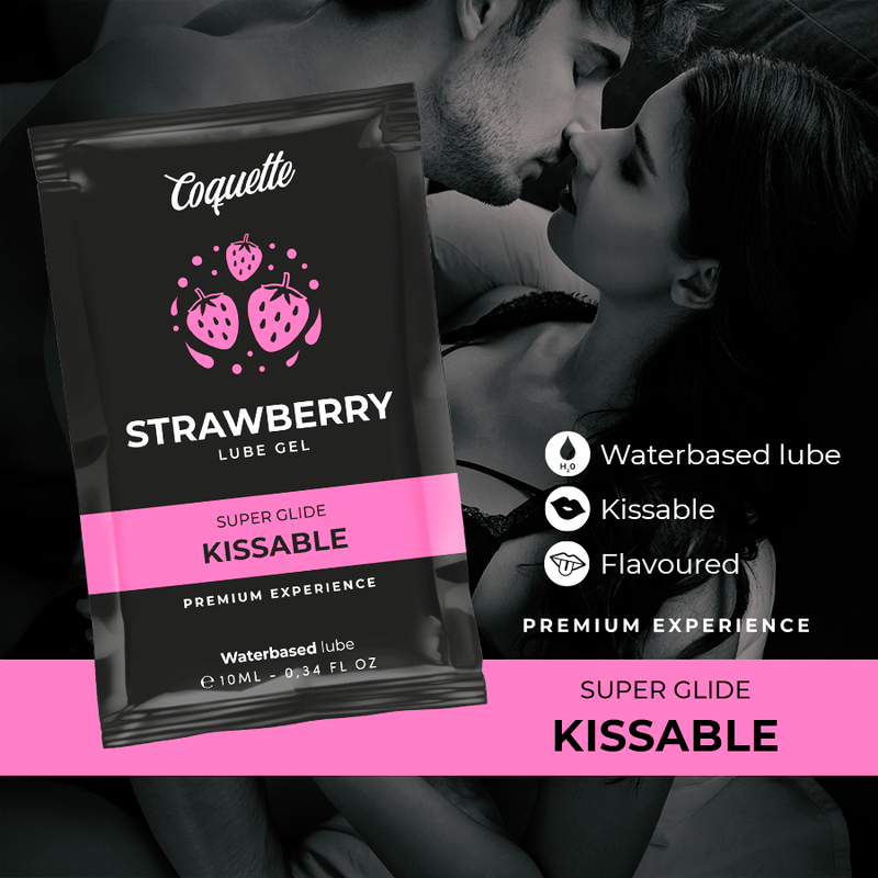 COQUETTE COSMETICS - LUBRIFIANT KISSABLE BASE DEAU DE FRAISE POCHE 10 ML - 7eme ciel