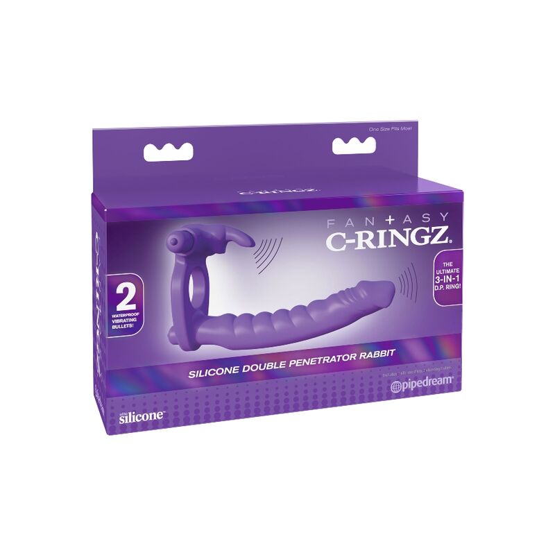 FANTASY C-RINGZ - SILICONE DOUBLE VIBRATOR RABBIT - 7eme ciel
