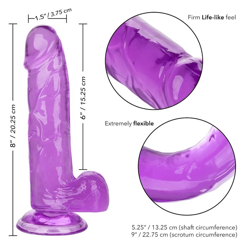 CALEXOTICS - GODE REINE TAILLE VIOLET 15.3 CM - 7eme ciel