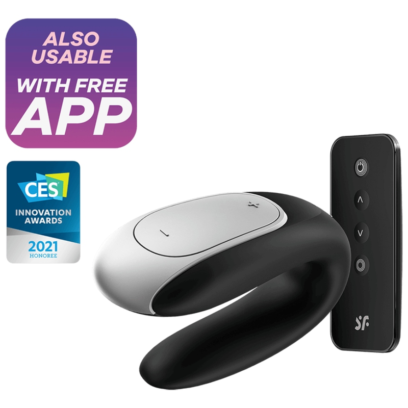 SATISFYER - VIBRATEUR PARTENAIRE DOUBLE FUN NOIR - 7eme ciel