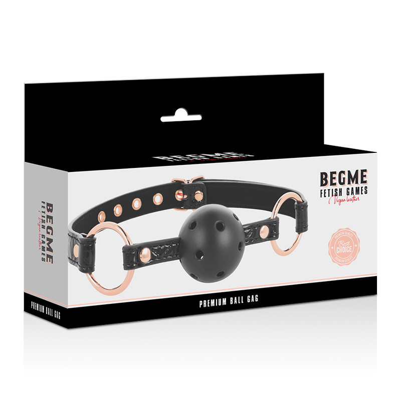 BEGME - BLACK EDITION BALL GAG CUIR VEGAN - 7eme ciel