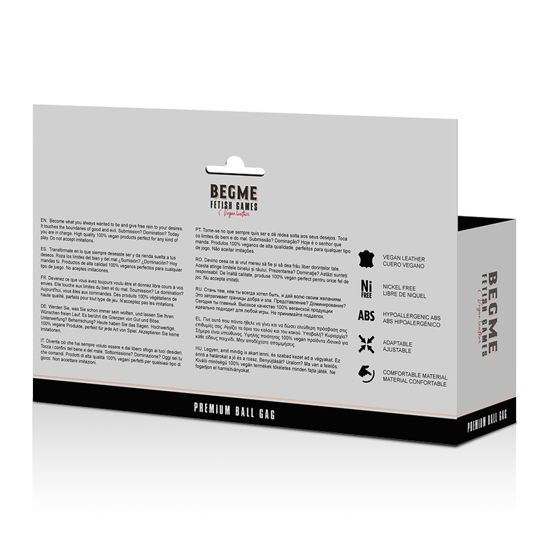 BEGME - BLACK EDITION BALL GAG CUIR VEGAN - 7eme ciel