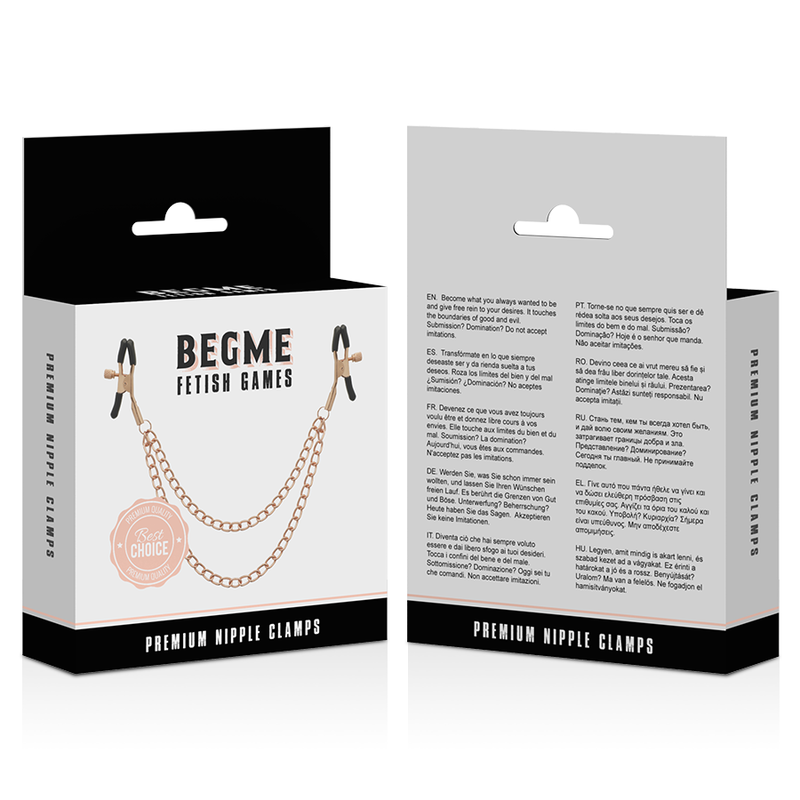 BEGME - BLACK EDITION PREMIUM PINCES À TÉTONS AVEC CHAÎNE - 7eme ciel