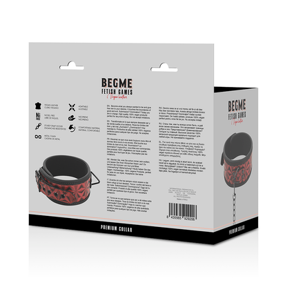 BEGME - COLLIER EN CUIR VÉGAN PREMIUM ÉDITION ROUGE AVEC DOUBLURE EN NÉOPRÈNE - 7eme ciel