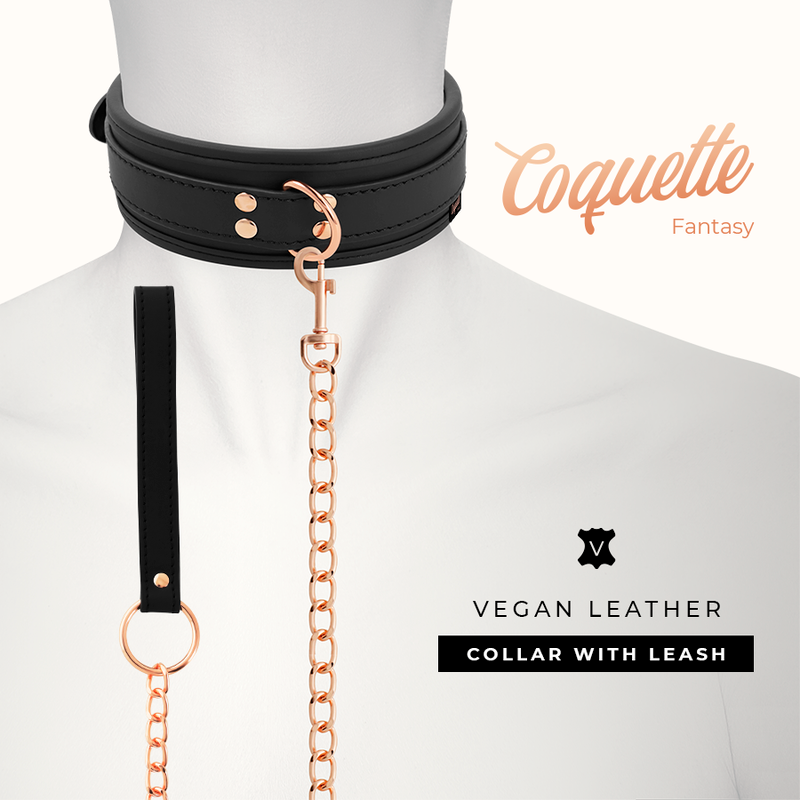 COQUETTE CHIC DESIRE - COLLIER FANTAISIE EN CUIR VÉGAN AVEC BRACELET ET DOUBLURE EN NÉOPRÈNE - 7eme ciel