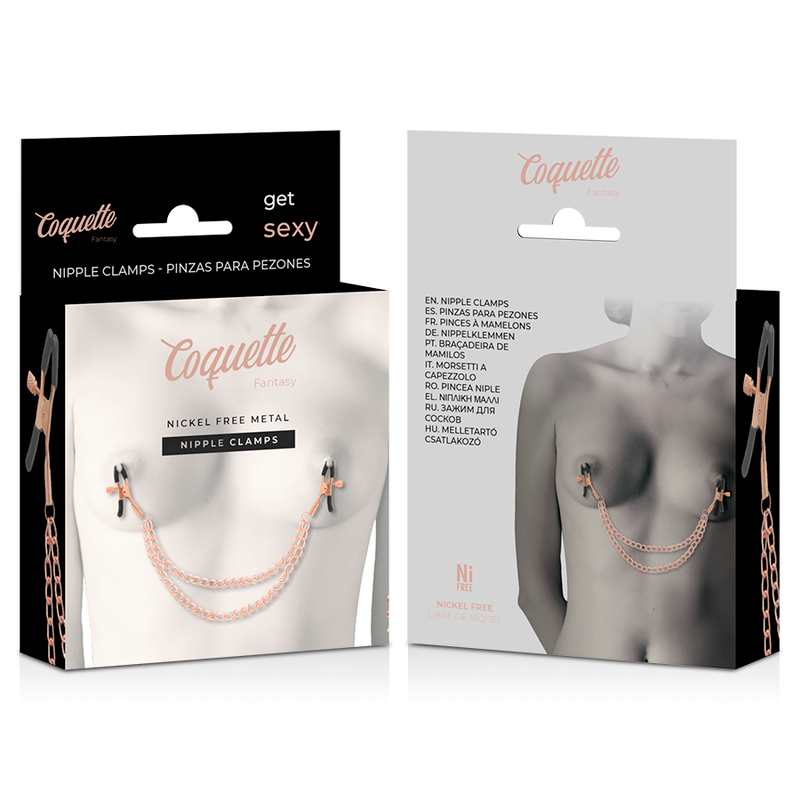 COQUETTE CHIC DESIRE - PINCES METELONS FANTAISIE EN MÉTAL AVEC CHAÎNE - 7eme ciel