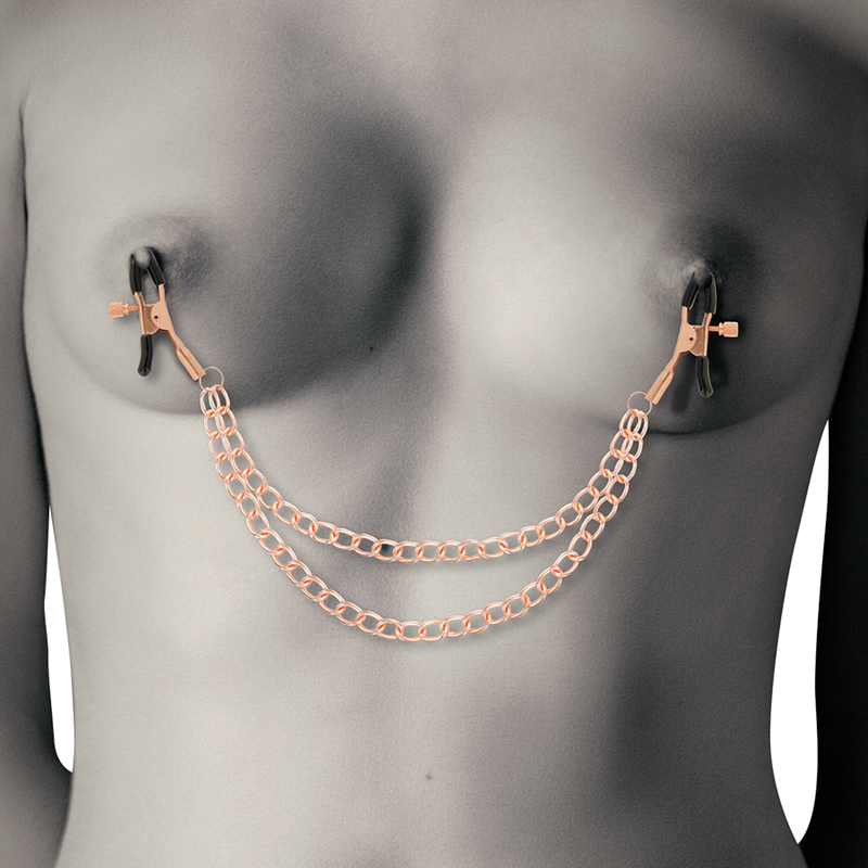 COQUETTE CHIC DESIRE - PINCES METELONS FANTAISIE EN MÉTAL AVEC CHAÎNE - 7eme ciel