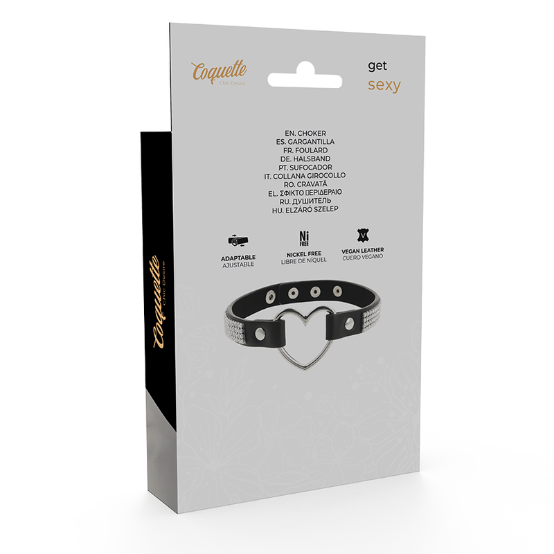 COQUETTE CHIC DESIRE - RAS DE COU EN CUIR VEGAN AVEC COEUR - 7eme ciel