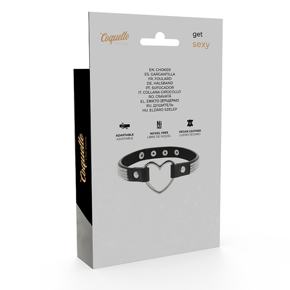 COQUETTE CHIC DESIRE - RAS DE COU EN CUIR VEGAN AVEC COEUR - 7eme ciel