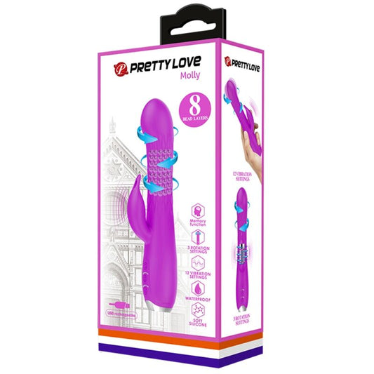PRETTY LOVE - VIBRATEUR MOLLY AVEC ROTATION RECHARGEABLE - 7eme ciel