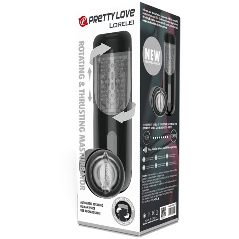 PRETTY LOVE - MASTURBATEUR RECHARGEABLE MULTIFONCTION LORELEI - 7eme ciel