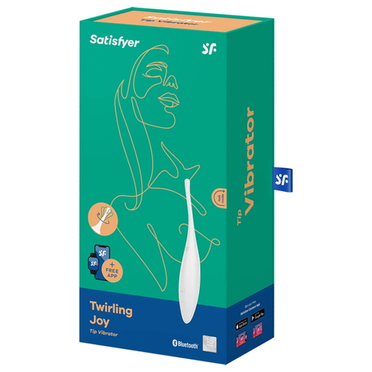 SATISFYER - VIBRATEUR  POINTE DE CLIT TWIRLING JOY BLANC - 7eme ciel