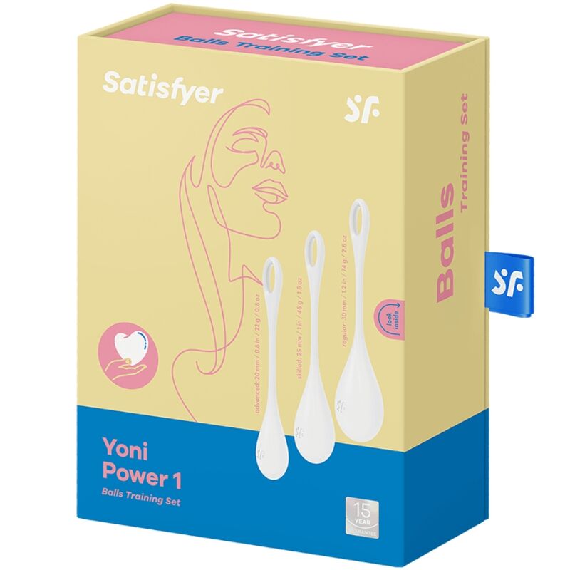 SATISFYER - ENSEMBLE ENTRAÎNEMENT YONI POWER 1 BLANC - 7eme ciel