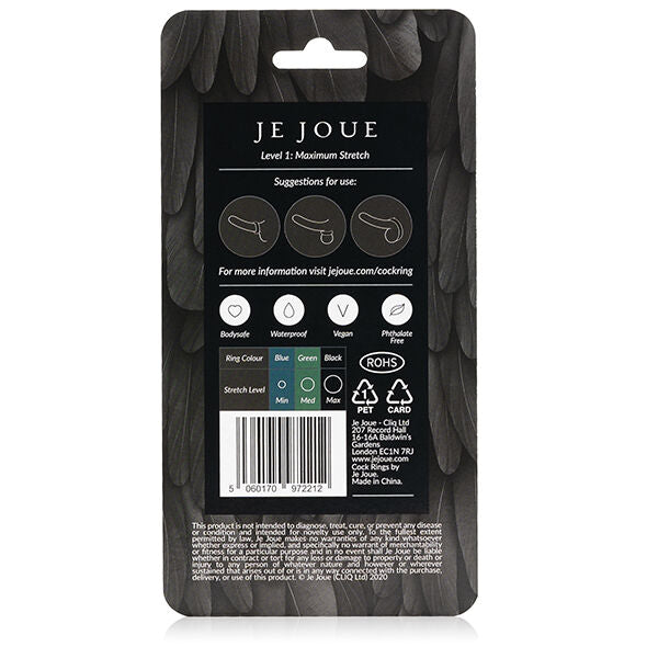 JE JOUE - ANNEAU PÉNIAL EN SILICONE  EXTENSION MAXIMALE - NOIR - 7eme ciel