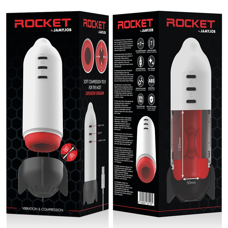 JAMYJOB - MASTURBATEUR ROCKET TECHNOLOGIE DE COMPRESSION DOUCE ET VIBRATION - 7eme ciel
