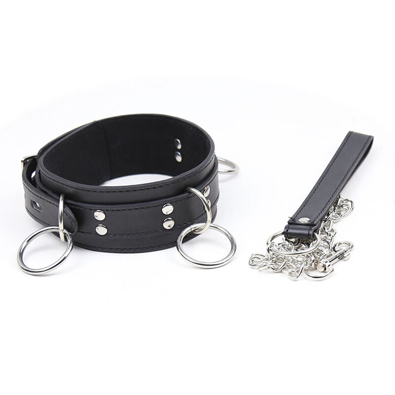 OHMAMA FETISH - COLLIER DE SOUMISSION AVEC 3 ANNEAUX - 7eme ciel