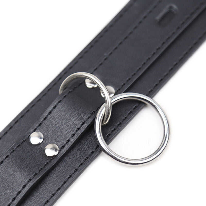 OHMAMA FETISH - COLLIER DE SOUMISSION AVEC 3 ANNEAUX - 7eme ciel