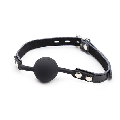 OHMAMA FETISH - BÂILLON BALLE EN SILICONE AVEC CEINTURE EN CUIR (CADENAS INCLUS) - 7eme ciel