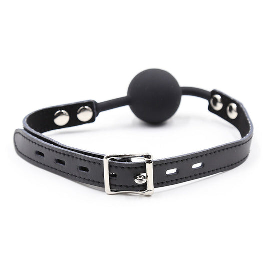 OHMAMA FETISH - BÂILLON BALLE EN SILICONE AVEC CEINTURE EN CUIR (CADENAS INCLUS) - 7eme ciel