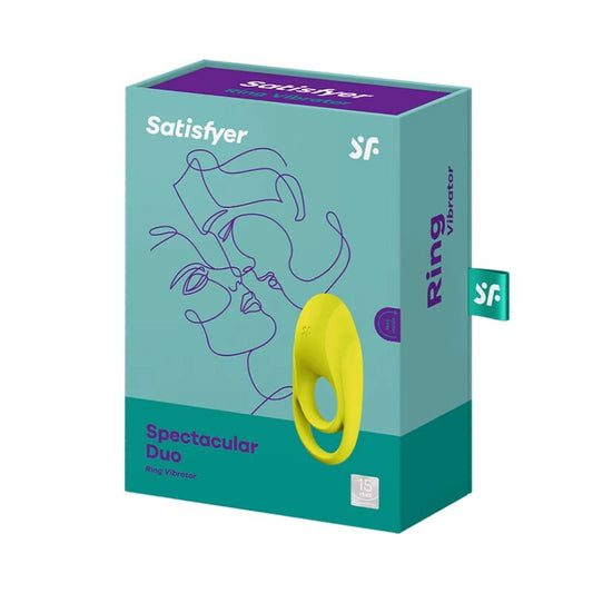 SATISFYER - VIBRATEUR  ANNEAU SPECTACULAIRE DUO JAUNE - 7eme ciel