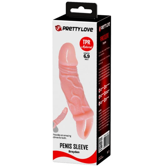 BAILE - GAINE DEXTENSION DE PÉNIS AVEC SANGLE POUR TESTICULES 13,5 CM - 7eme ciel