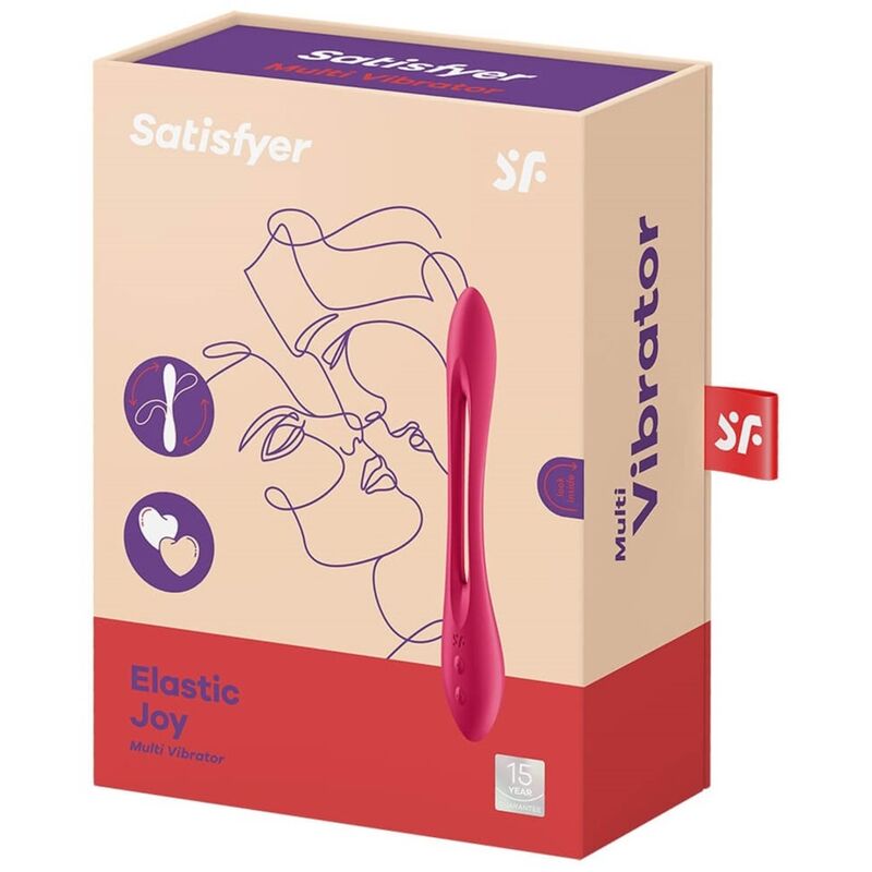 SATISFYER - VIBRATEUR MULTI ELASTIC JOY ROUGE - 7eme ciel