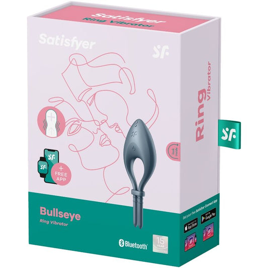 SATISFYER - APPLICATION BULLSEYE RING VIBRATOR GRIS - 7eme ciel