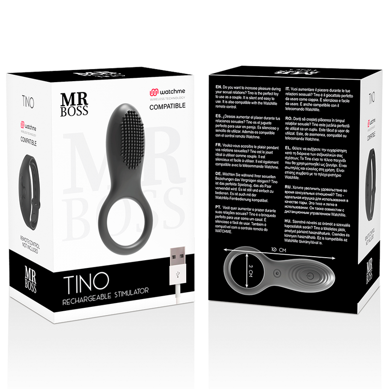 MR BOSS - BAGUE STIMULATEUR TINO COMPATIBLE AVEC LA TECHNOLOGIE SANS FIL WATCHME - 7eme ciel