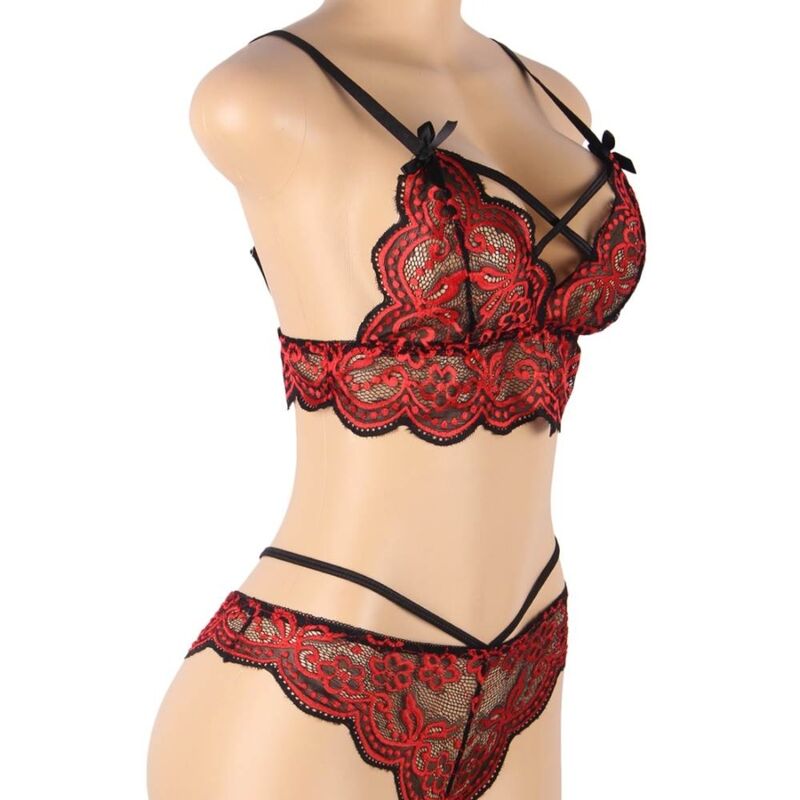 SUBBLIME - SET ENSEMBLE DEUX PIÈCES TOP ET CULOTTE EN DENTELLE S/M - 7eme ciel