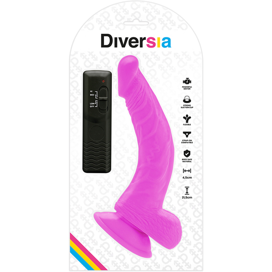 DIVERSIA - DILDO VIBRANT FLEXIBLE VIOLET 21.5 CM -O- 4.5 CM - 7eme ciel