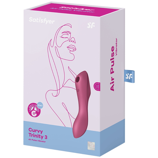 SATISFYER - STIMULATEUR ET VIBRATEUR CURVY TRINITY 3 ROUGE - 7eme ciel