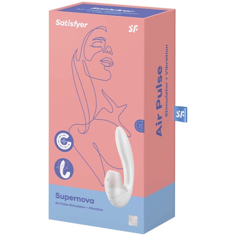 SATISFYER - SUPERNOVA AIR PULSE STIMULATEUR ET VIBRATION BLANC - 7eme ciel