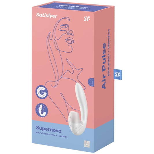 SATISFYER - SUPERNOVA AIR PULSE STIMULATEUR ET VIBRATION BLANC - 7eme ciel
