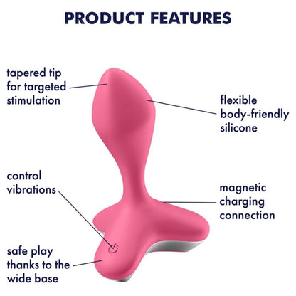 SATISFYER - VIBRATEUR  PLUG GAME CHANGER ROSE - 7eme ciel