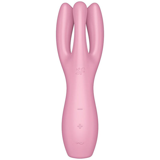 SATISFYER - VIBRATEUR THREESOME 3 ROSE - 7eme ciel