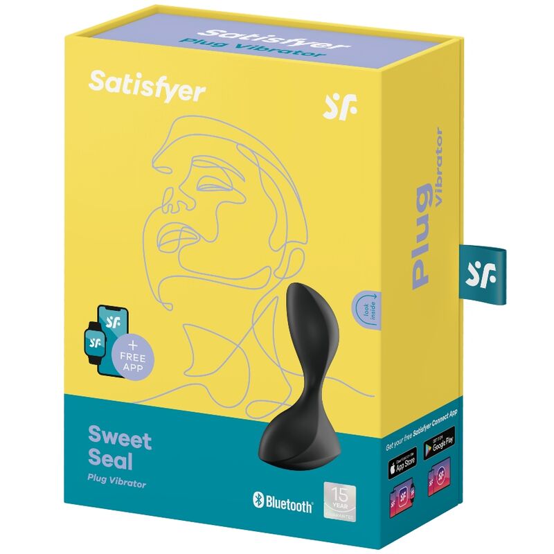 SATISFYER - APPLICATION DE PLUG VIBRANT SWEET SEAL NOIR - 7eme ciel