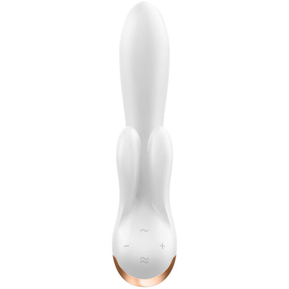 SATISFYER - APPLICATION VIBRATEUR DOUBLE FLEX BLANC - 7eme ciel