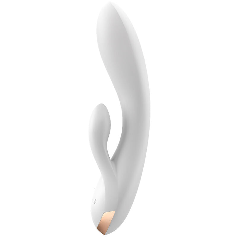 SATISFYER - APPLICATION VIBRATEUR DOUBLE FLEX BLANC - 7eme ciel