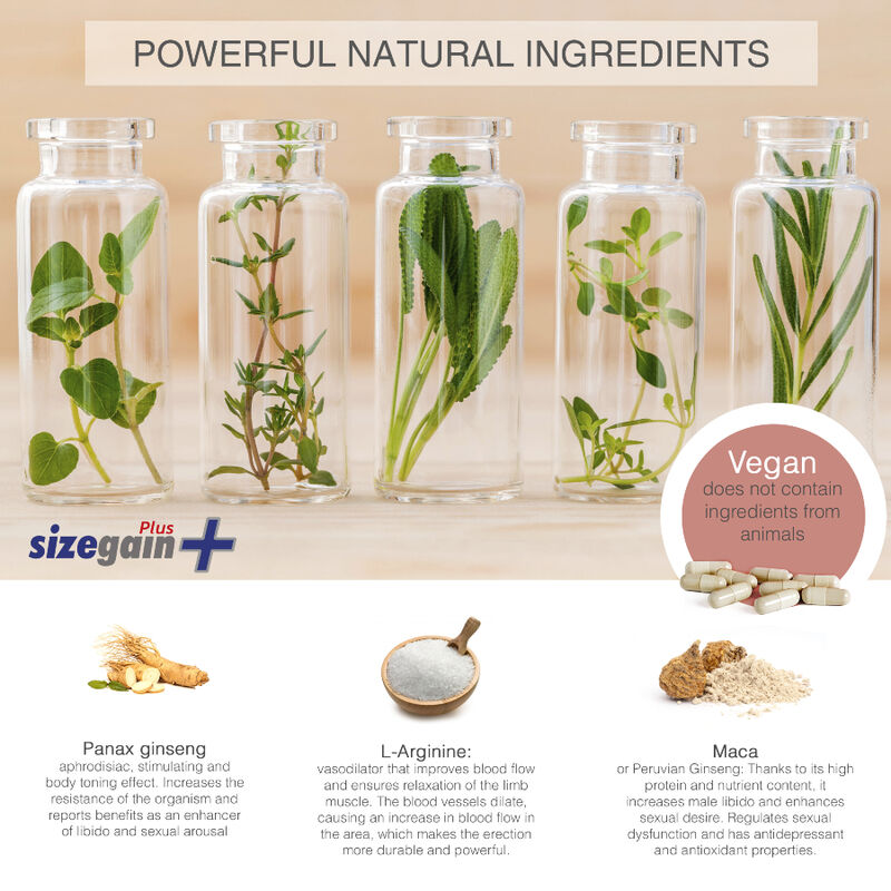 500 COSMETICS - PILULES SIZEGAIN PLUS POUR AGRANDIR LE PÉNIS - 7eme ciel