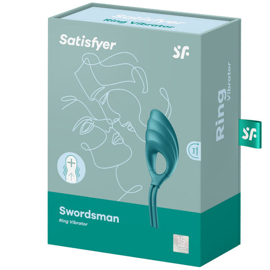 SATISFYER - VIBRATEUR ANNEAU SWORDSMAN VERT - 7eme ciel