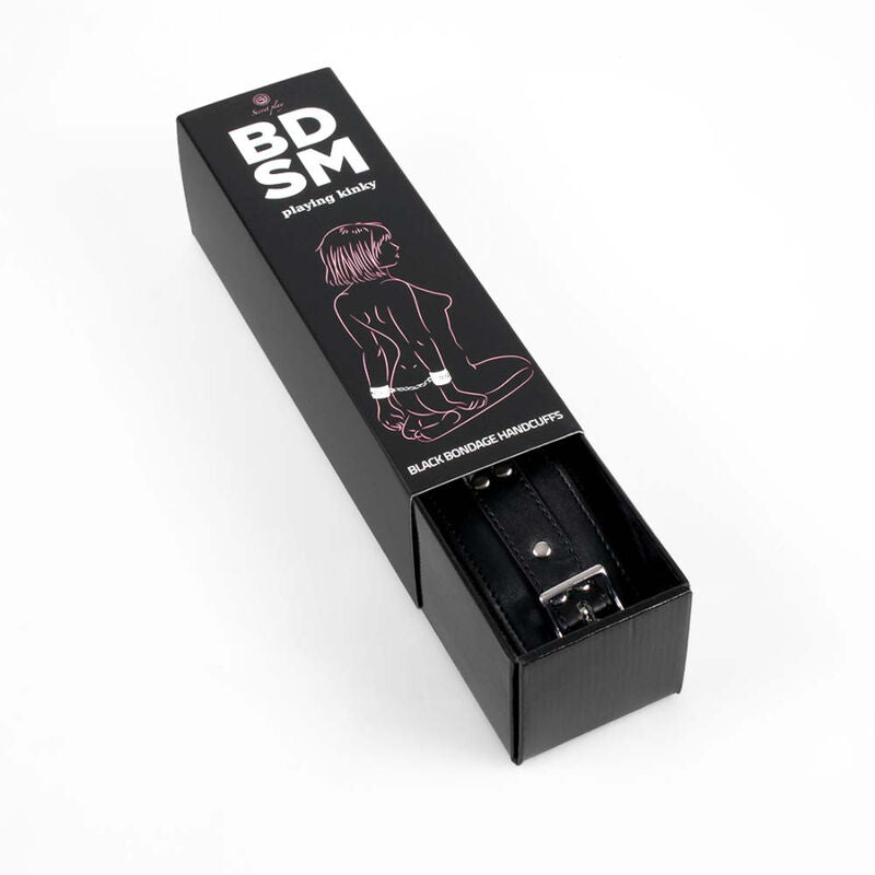 SECRETPLAY - MENOTTES DE BONDAGE NOIRES COLLECTION BDSM - 7eme ciel