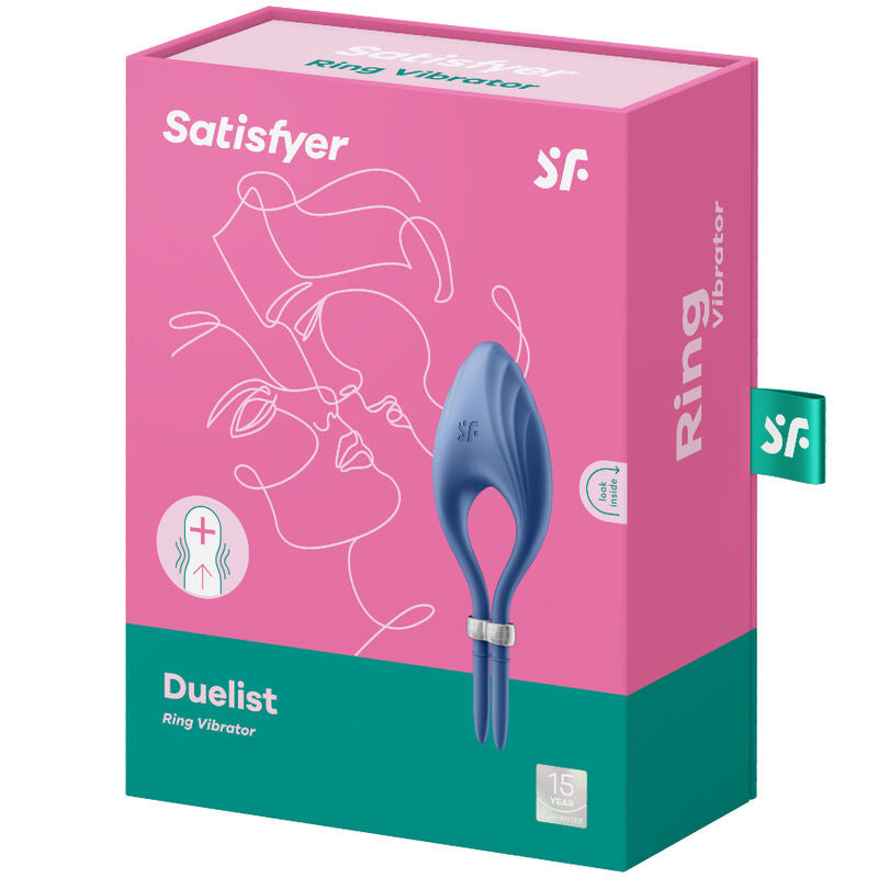 SATISFYER - VIBRATEUR ANNEAU DUELIST BLEU - 7eme ciel