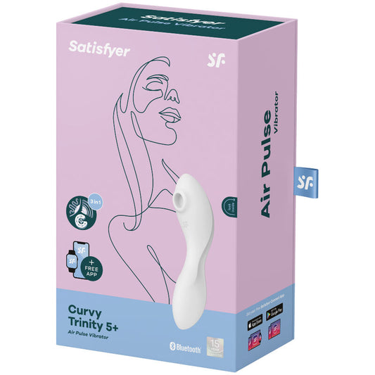 SATISFYER - APPLICATION STIMULATEUR ET VIBRATEUR CURVY TRINITY 5 BLANC - 7eme ciel
