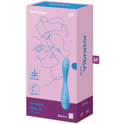 SATISFYER - APPLICATION MULTI VIBRATEUR G-SPOT FLEX 4+ BLEU - 7eme ciel